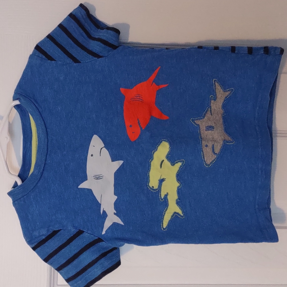 Mini Boden shark short sleeve shirt